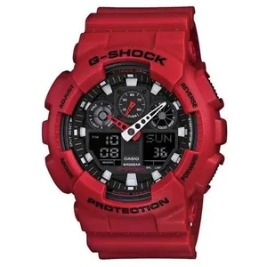 Comparateur de prix : Casio Casio Montre Rouge Analogique - Digital Hommes G-Shock Ga-100b-4aer