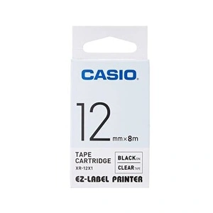 Comparateur de prix : Casio - XR-12X1 Ruban encreur Couleur de ruban: transparent Couleur de police: noir 12 mm 8 m