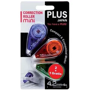 Comparateur de prix : PLUS Japan Roller correcteur MINI 2+1 gratuit 6 m x 4,2 mm