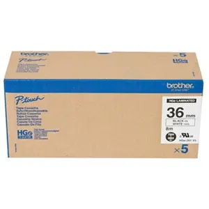 Brother HGE-261V5 - ruban lamine - 5 cassette(s) - Rouleau (3,6 cm x 8 m) pas cher