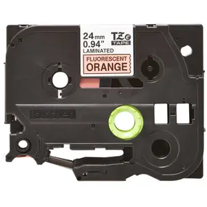 Brother TZE-B51 Ruban Laminé largeur 24 mm Noir sur Orange fluorescent 8m pas cher