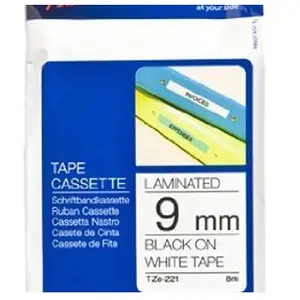 Ruban Brother TZe-551 Bleu 24mm - Texte Noir - Etiquette Originale Neuve