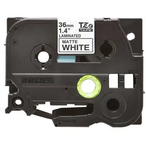 Comparateur de prix : TZe-M261 Ruban adhésif mat noir sur blanc 36 mm de large, 8 m de long - Brother