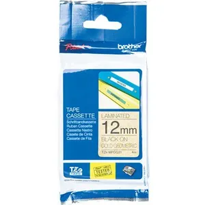 Ruban laminé BROTHER - TZEMPGG31 /12 mm Noir sur Motifs Or - Rouleau (1,2 cm x 4 m) pas cher