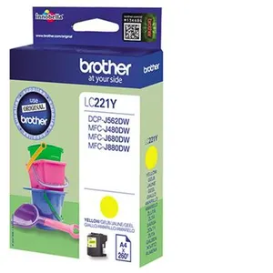 Brother LC221Y - Jaune - original - cartouche d'encre - pour Brother DCP-J562DW, MFC-J480DW, MFC-J680DW, MFC-J880DWVendu parfnac