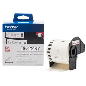 Comparateur de prix : Ruban continu adhésif BROTHER DK - 62mm x 30m - Noir et rouge sur blanc