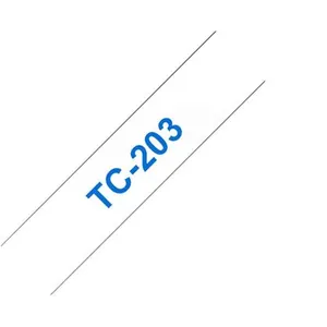Brother - Ruban pour étiquettes printer TC-203 12mm bleu printing/whiteO (TC203) pas cher