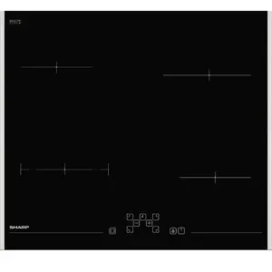 Table vitrocéramique - Sharp - KH6V08FT00 - 4 plaques - Tactile - Noir pas cher