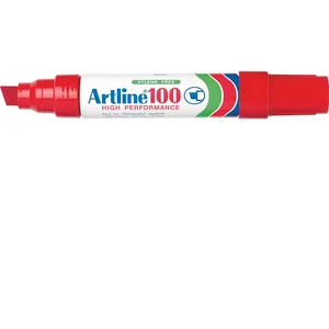 Comparateur de prix : Marqueur Artline 100 pointe feutre acrylique biseautée 7,5/12mm rouge