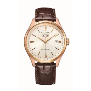 Montre Homme CITIZEN MECHANICAL NH8393-05AE - Bracelet Cuir Marron pas cher