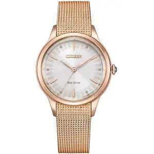 Montre Femme Citizen Citizen L - EM1153-88A Bracelet Acier Doré rose pas cher