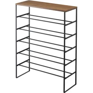 Comparateur de prix : Rangement pour chaussures en bois et métal noir Tower - Yamazaki