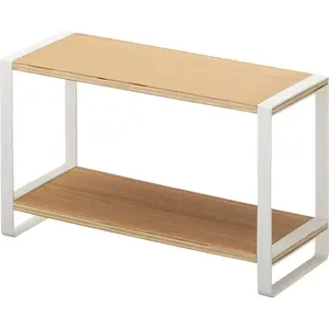 Yamazaki 7816 TOSCA 2~Tiered Kitchen Rack, white, Steel/Wood, 33 x 12 x 19 cm
