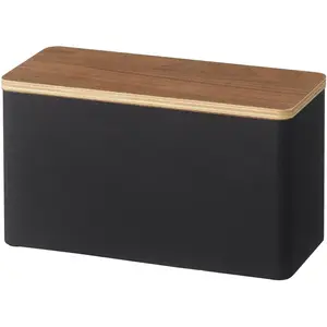 Comparateur de prix : Yamazaki 4807 RIN Storage Box, Black, Steel/Plywood, 23 x 10.5 x 14 cm