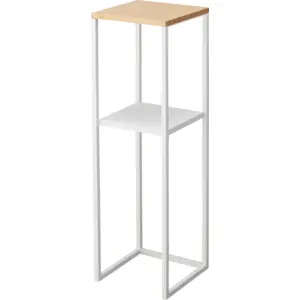 Comparateur de prix : Étagère à 2 niveaux avec dessus en bambou et acier blanc 80cm - Yamazaki