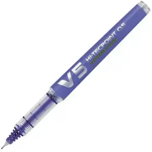 PILOT Lot de 6 Rollers Rechargeable V5 encre liquide Bleu Begreen Pointe Fine