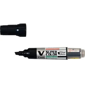 Marqueur Permanent V-Super Color pointe biseautée moyen Noir Pilot pas cher