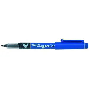 Comparateur de prix : PILOT Lot de 5 Stylos feutre V Sign Pen Pointe moyenne 0,6 mm Bleu