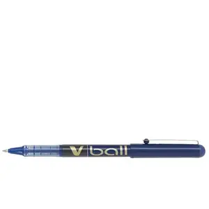 Comparateur de prix : Lot de 12 Stylo roller pointe métal 0,7 mm encre liquide bleue PILOT V-BALL 07
