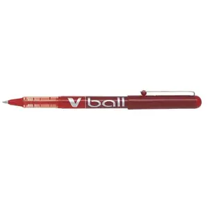 Comparateur de prix : PILOT Lot de 3 Stylos roller V Ball VB5 Encre liquide Pte métal Fine Rouge