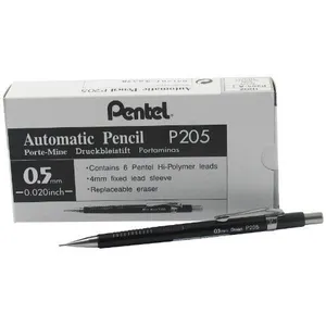 Comparateur de prix : Pentel P 205 Lot de 12 Porte-mines 0,5 mm avec Canon fixe 4 mm Noir