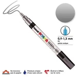 Comparateur de prix : uni-ball Marqueur Pte conique fine POSCA PC3M 0,9-1,3mm Argent