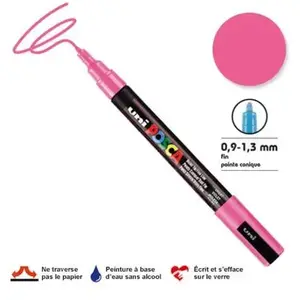 Comparateur de prix : Marqueur POSCA - Pointe Conique Fine - Rose - Peinture Opaque à Base d'Eau
