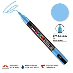 Comparateur de prix : Marqueur Posca pointe conique - Trait fin 0,9-1,5 mm - Bleu clair