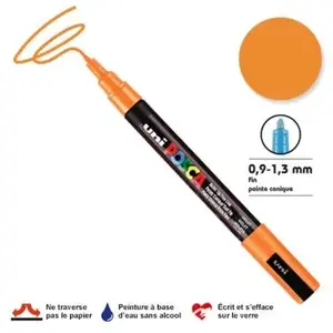 Comparateur de prix : Uni-Ball Posca marqueur de peinture épaisseur de PC-3Mligne 0,9 - 1,3 mm orange