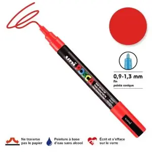 Comparateur de prix : POSCA Marqueur Pointe Conique Fine Rouge