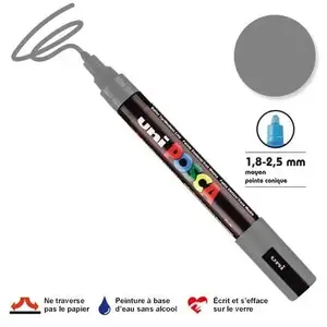 Comparateur de prix : Uni-Ball 182533 - Marqueur POSCa à pointe ogive moyenne, gris