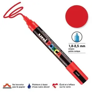 Comparateur de prix : POSCA Marqueur Pointe Conique Moyenne Rouge