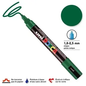 Comparateur de prix : Marqueur Posca pointe conique - Trait moyen 2,5 mm - Vert foncé