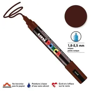 Comparateur de prix : Posca épaisseur de la PC-5Mligne du marqueur de peinture 1,8 - 2,5 mm brun