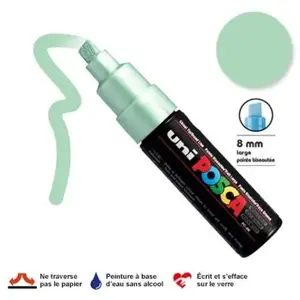 Comparateur de prix : Marqueur Posca pointe biseautée - Trait large 8 mm - Vert clair