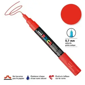 Comparateur de prix : Marqueur Posca pointe conique - Trait extra fin 0.7-1 mm - Rouge