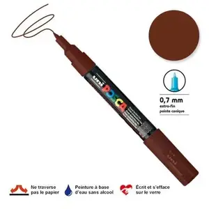 Comparateur de prix : UNI-BALL Marqueur Pte conique extra-fine POSCA PC1MC 0,7 - 1mm Marron