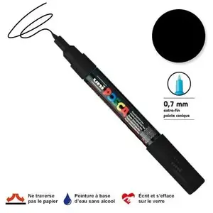 Comparateur de prix : uni-ball Marqueur Posca pointe conique - Trait extra fin 0.7-1 mm - Noir