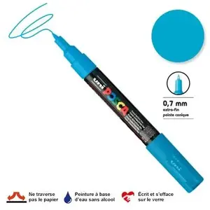 Comparateur de prix : Uni-Ball 186753 - Marqueur POSCA à pointe ogive extra fine, bleu clair