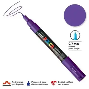 Comparateur de prix : Marqueur Posca pointe conique - Trait extra fin 0.7-1 mm - Violet