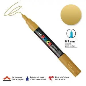 Comparateur de prix : Marqueur Posca pointe conique - Trait extra fin 0.7-1 mm - Or