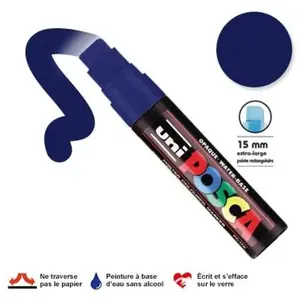 Comparateur de prix : Marqueur Posca pointe biseautée - Trait extra large 15 mm - Bleu foncé