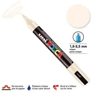 Uni-Ball Posca marqueur de peinture épaisseur de PC-5Mligne 1,8 - 2,5 mm blanc ivoire pas cher