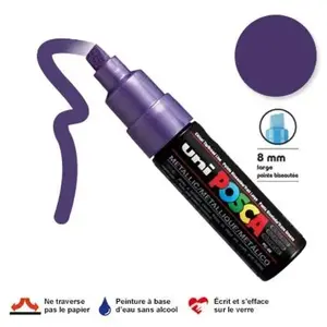 Uni-ball Posca Marqueur pointe large biseautée Violet métal pas cher