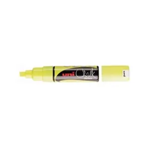 Comparateur de prix : Marqueur craie liquide Uni-Ball Chalk pointe biseautée large 8 mm - jaune