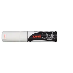 Comparateur de prix : Posca Marqueur craie liquide Uni-Ball Chalk pointe biseautée large 8 mm - blanc
