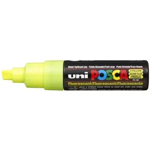 Comparateur de prix : Uniball Marqueur Pte large biseautée POSCA PC8K 8mm Jaune Fluo