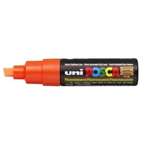 Uniball Marqueur Pte large biseautée POSCA PC8K 8mm Orange Fluo pas cher