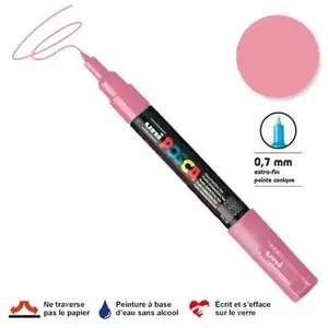 Comparateur de prix : Marqueur Posca pointe conique - Trait extra fin 0.7-1 mm - Rose clair