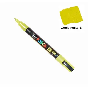 Uni-Ball Marqueur Posca - Pointe conique fine - Jaune pailleté - Posca pas cher
